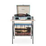 Crosley Cruiser Bluetooth Portable Turntable - Turquoise + Crosley Wiltshire Stand Bundle - Black CRIW8005FWSS-TU4